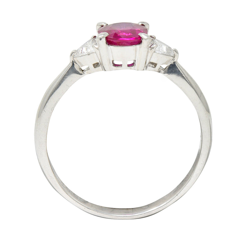 .11111 Contemporary 1.29 CTW Ruby Diamond Platinum Gemstone RingRings - Wilson's Estate Jewelry