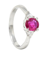 .11111 Contemporary 1.29 CTW Ruby Diamond Platinum Gemstone RingRings - Wilson's Estate Jewelry