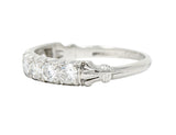 .11111 Mid-Century 0.55 CTW Diamond Platinum Lotus Band RingRing - Wilson's Estate Jewelry