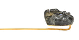 1890's Victorian Labradorite Glass 14 Karat Yellow Gold Gorilla Antique Stickpin Wilson's Estate Jewelry
