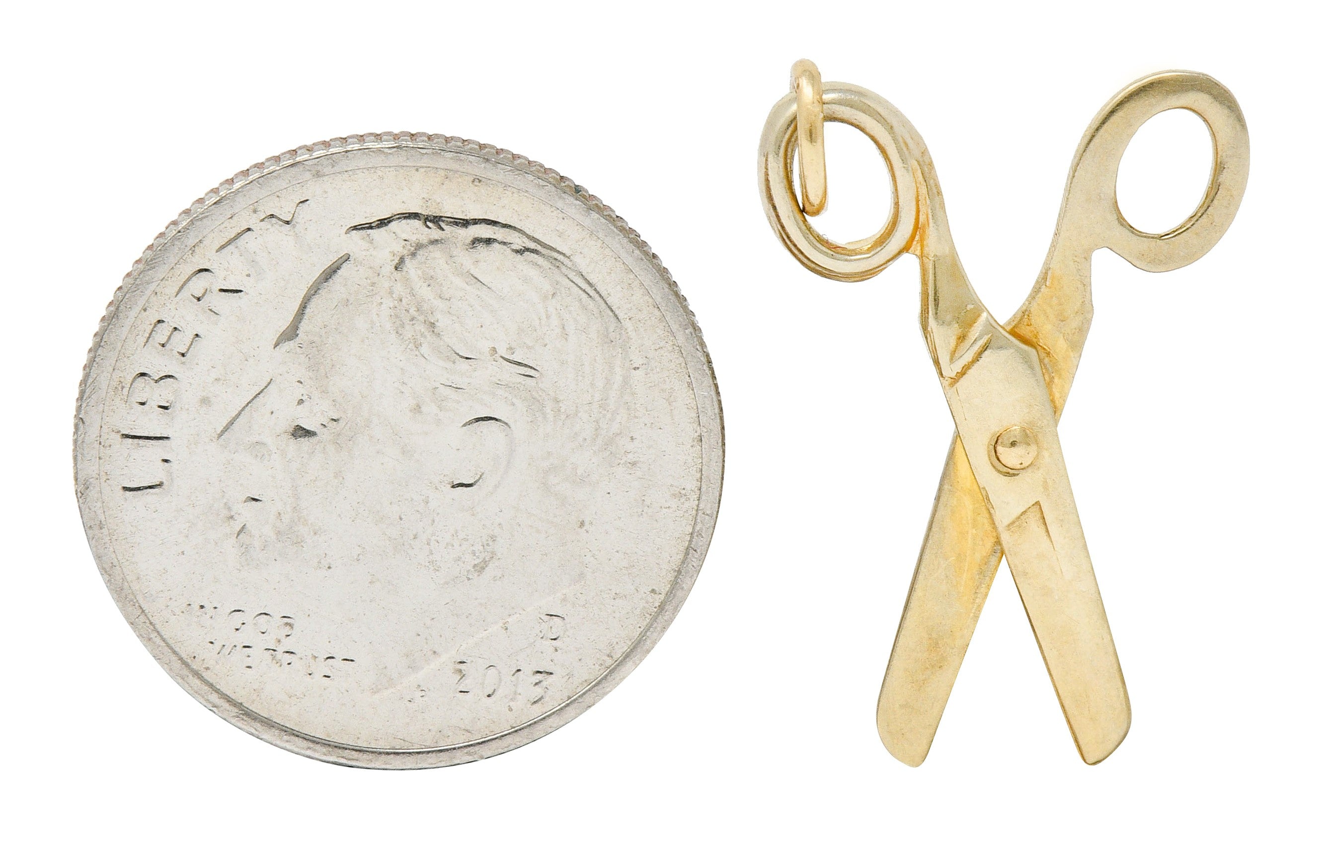 1940's Retro 10 Karat Gold Scissor Charmcharm - Wilson's Estate Jewelry