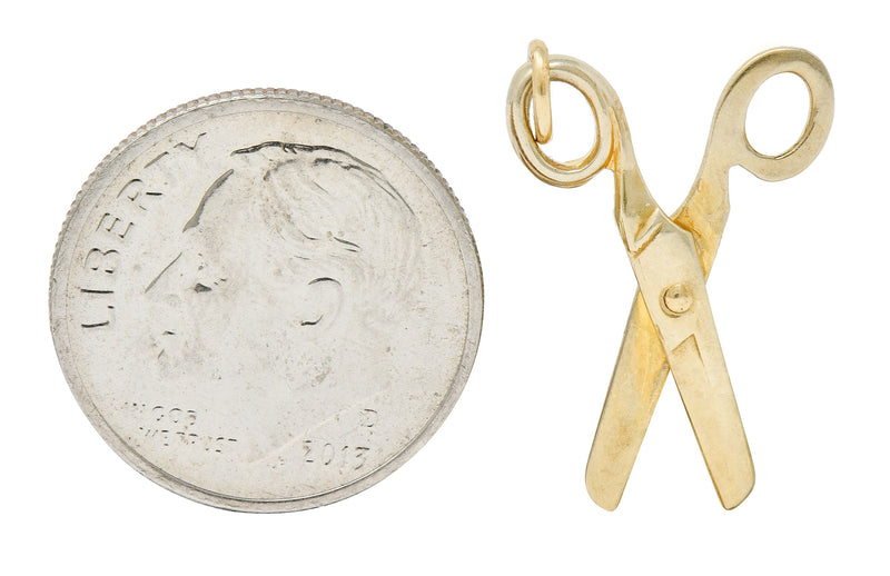 1940's Retro 10 Karat Gold Scissor Charmcharm - Wilson's Estate Jewelry