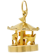 1940's Retro 14 Karat Gold Spinning Carousel Charmcharm - Wilson's Estate Jewelry
