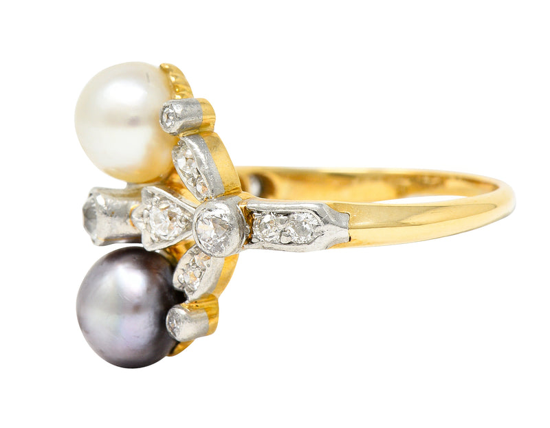 Tiffany & Co. Pearl Diamond Platinum-Topped 18 Karat Gold Belle Epoque RingRing - Wilson's Estate Jewelry