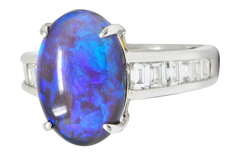 Contemporary Opal 1.27 CTW Diamond Platinum Gemstone RingRing - Wilson's Estate Jewelry