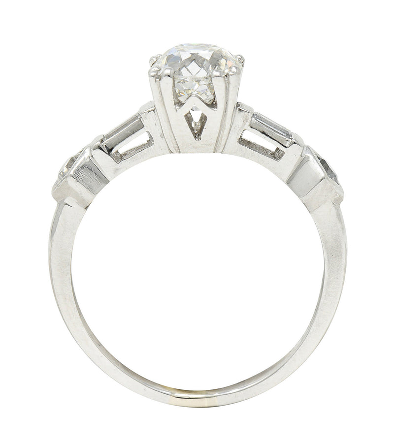Retro 1.63 CTW Old Mine Diamond Platinum Engagement Ring GIARing - Wilson's Estate Jewelry