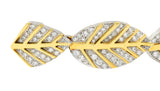 .11111 Tiffany & Co. Angela Cummings Diamond 18 Karat Gold Platinum Leaf Link Braceletbracelet - Wilson's Estate Jewelry