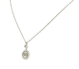 Gucci 2000 Diamond 18 Karat White Gold Double GG Twirl Brit Vintage Pendant Necklace Wilson's Estate Jewelry