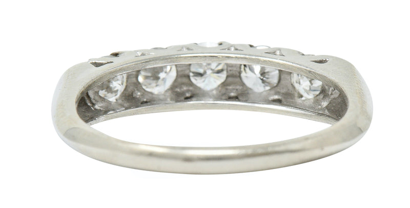 Retro 0.50 CTW Diamond 14 Karat White Gold Fishtail Band RingRing - Wilson's Estate Jewelry