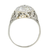 Art Deco 0.80 CTW Diamond 18 Karat White Gold Cluster Engagement RingRing - Wilson's Estate Jewelry