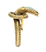 Victorian Opal Ruby 14 Karat Gold Snake Band RingRing - Wilson's Estate Jewelry