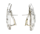 Late French Art Deco 11.00 CTW Diamond Platinum Fanned EarringsEarrings - Wilson's Estate Jewelry