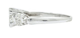 Retro 0.90 CTW Diamond Platinum Fishtail Cluster Engagement RingRing - Wilson's Estate Jewelry