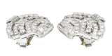 Late French Art Deco 11.00 CTW Diamond Platinum Fanned EarringsEarrings - Wilson's Estate Jewelry