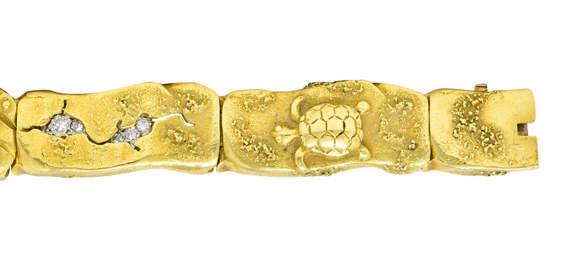 .11111 SeidenGang Peridot Diamond 18 Karat Gold Platinum Odyssey Braceletbracelet - Wilson's Estate Jewelry