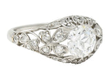 Edwardian 1.65 CTW Diamond Platinum Clover Engagement RingRing - Wilson's Estate Jewelry