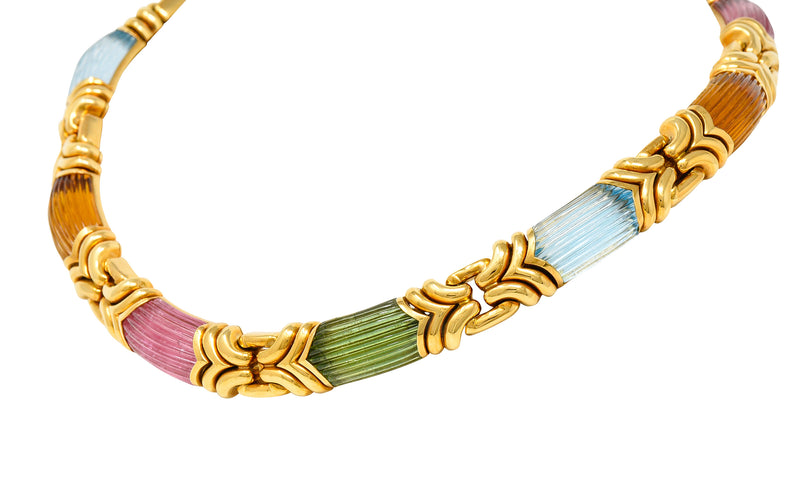 .11111 Bulgari Tourmaline Topaz Citrine 18 Karat Gold Trika Collar NecklaceNecklace - Wilson's Estate Jewelry
