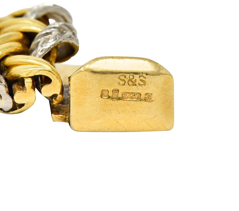 1989 French Vintage 18 Karat Gold Woven Braceletbracelet - Wilson's Estate Jewelry