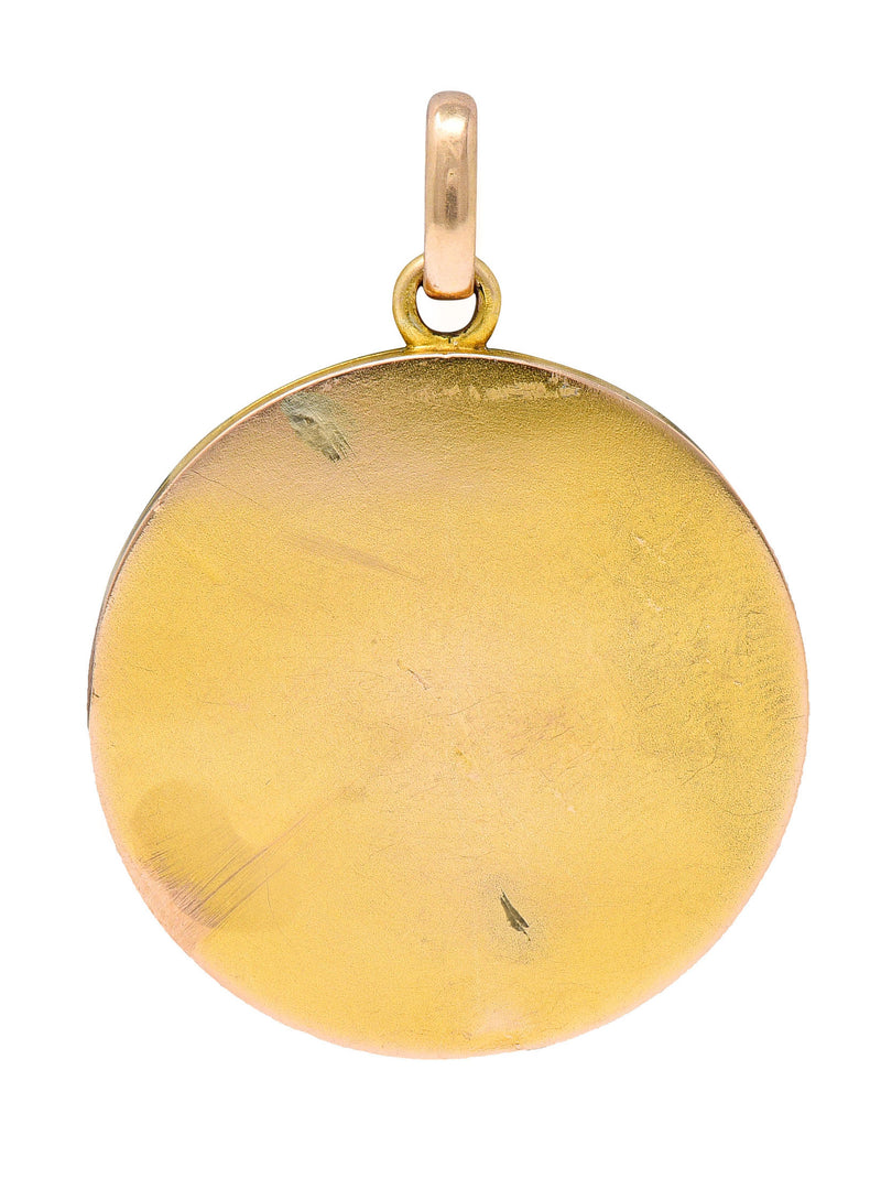 Edwardian Ruby Diamond Platinum-Topped 14 Karat Gold Locket PendantNecklace - Wilson's Estate Jewelry