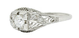 Art Deco 0.45 CTW Diamond Platinum Bombe Engagement RingRing - Wilson's Estate Jewelry