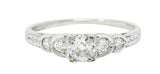 Late Art Deco 0.36 CTW Diamond 14 Karat White Gold Engagement RingRing - Wilson's Estate Jewelry