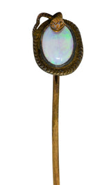 Victorian Opal 14 Karat Gold Snake Stickpin Circa 1900Stick Pin - Wilson's Estate Jewelry