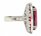 Outstanding 24.00 CTW Rubellite Diamond 18 Karat White Gold Statement RingRing - Wilson's Estate Jewelry