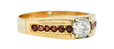 Retro Garnet 0.51 CTW Diamond 14 Karat Gold Unisex RingRing - Wilson's Estate Jewelry