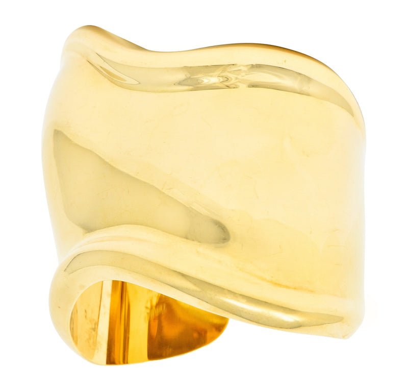 Elsa Peretti Tiffany & Co. 18 Karat Yellow Gold Bone Cuff Vintage Bracelet Wilson's Estate Jewelry