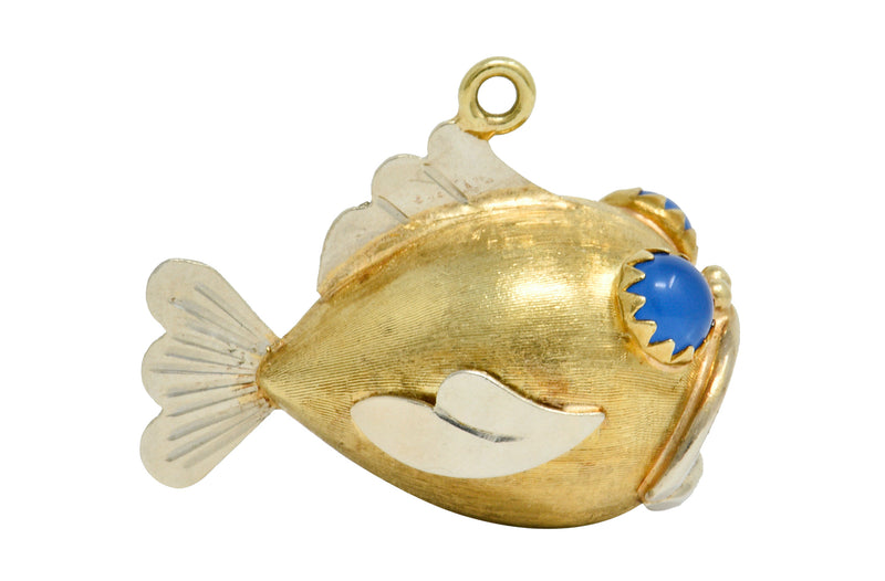 1960's Vintage 14 Karat Two-Tone Gold Fish Charmcharm - Wilson's Estate Jewelry