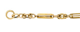 Art Nouveau 14 Karat Tri-Color Gold Cattail Fan Charm Braceletbracelet - Wilson's Estate Jewelry