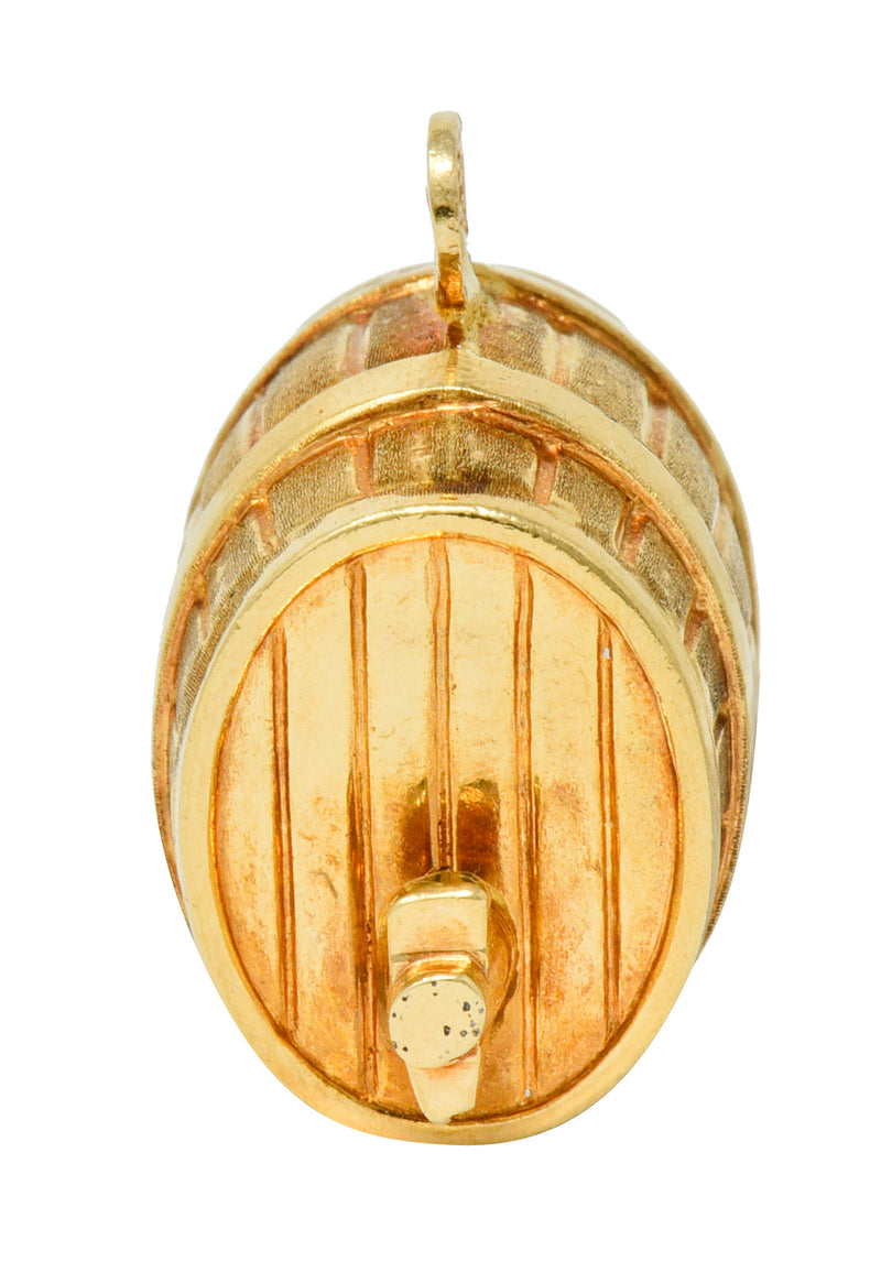Vintage Italian 18 Karat Gold Barrel Keg Charmcharm - Wilson's Estate Jewelry