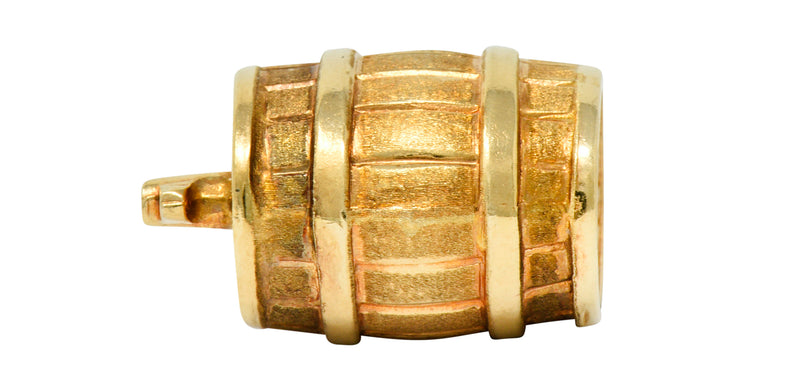 Vintage Italian 18 Karat Gold Barrel Keg Charmcharm - Wilson's Estate Jewelry