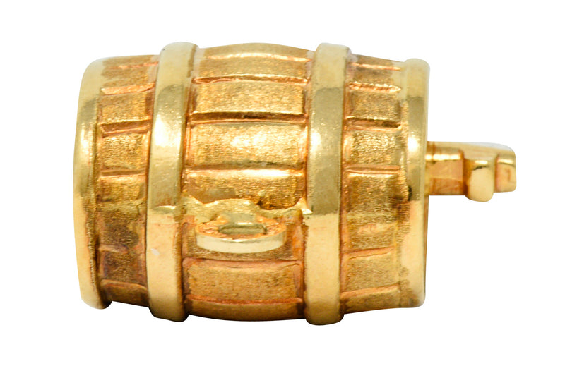 Vintage Italian 18 Karat Gold Barrel Keg Charmcharm - Wilson's Estate Jewelry