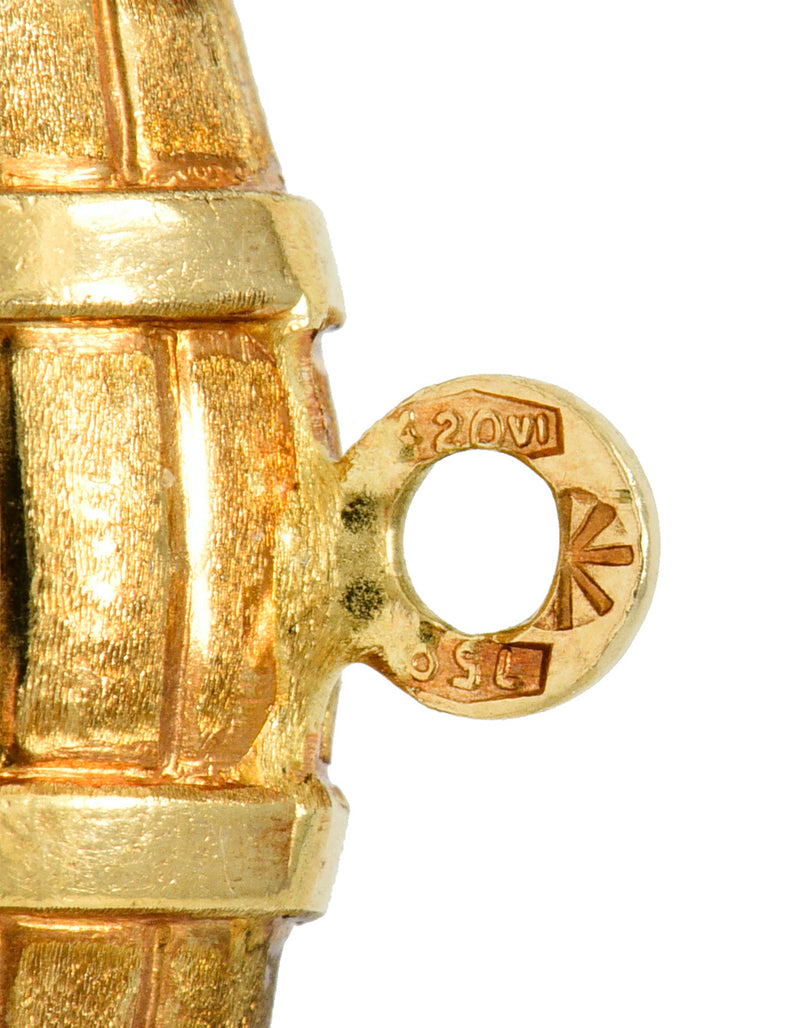 Vintage Italian 18 Karat Gold Barrel Keg Charmcharm - Wilson's Estate Jewelry