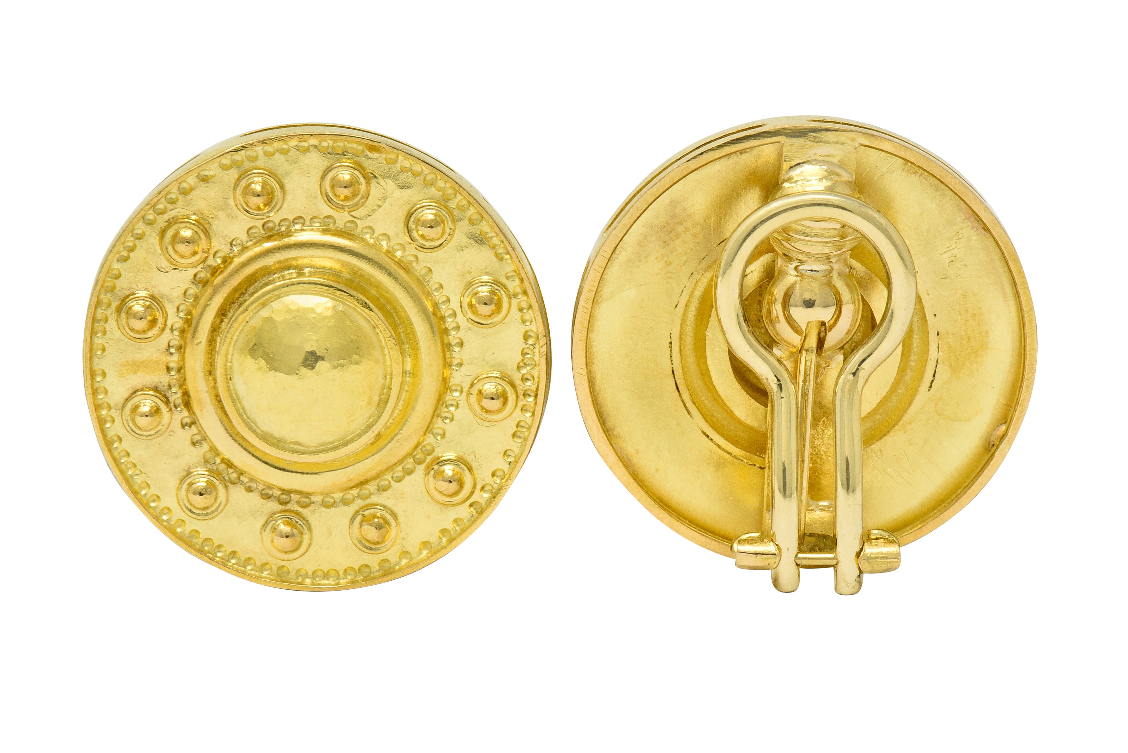 Elizabeth Locke Contemporary 18 Karat Gold Daisy Earrings - Wilson's Estate Jewelry