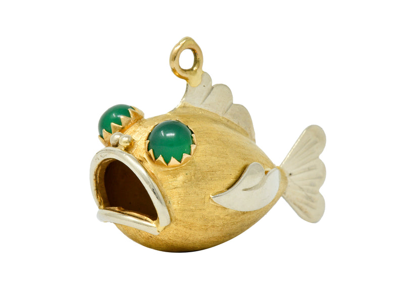 1960's Vintage 14 Karat Two-Tone Gold Fish Charmcharm - Wilson's Estate Jewelry