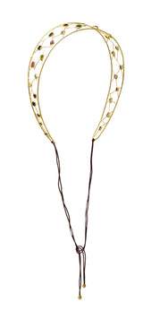 British Topaz Peridot Tourmaline Multi-Gem 18 Karat Gold HeadbandNecklace - Wilson's Estate Jewelry