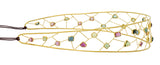 British Topaz Peridot Tourmaline Multi-Gem 18 Karat Gold HeadbandNecklace - Wilson's Estate Jewelry