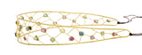 British Topaz Peridot Tourmaline Multi-Gem 18 Karat Gold HeadbandNecklace - Wilson's Estate Jewelry