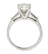 .11111 *Mid-Century 1.50 CTW Old European Diamond Platinum Vintage Engagement Ring GIA Wilson's Estate Jewelry