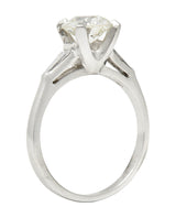 .11111 *Mid-Century 1.50 CTW Old European Diamond Platinum Vintage Engagement Ring GIA Wilson's Estate Jewelry