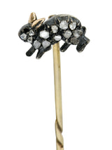 Victorian Rose Cut Diamond Silver-Topped 14 Karat Gold Rabbit StickpinStick Pin - Wilson's Estate Jewelry