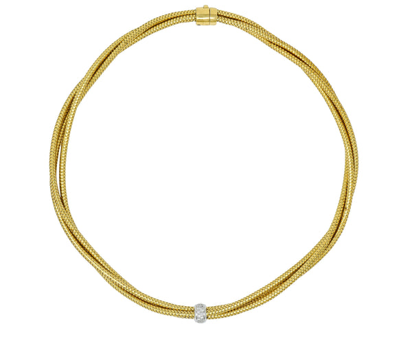 Roberto Coin Diamond 18 Karat Two-Tone Multi-Strand NecklaceNecklace - Wilson's Estate Jewelry