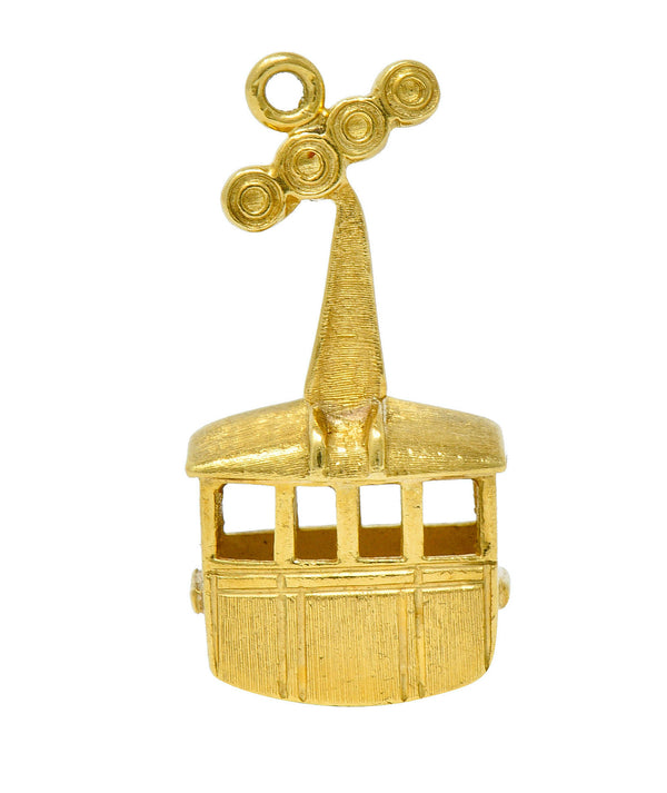 1960's Vintage 18 Karat Gold Cable Car Charmcharm - Wilson's Estate Jewelry