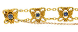 Art Nouveau 2.25 CTW Sapphire 18 Karat Yellow Gold Serpent Dragon Link BraceletBracelets - Wilson's Estate Jewelry