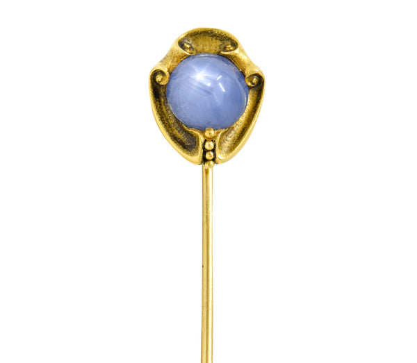 Tiffany & Co. Art Nouveau 3.96 CTW Star Sapphire 18 Karat Gold StickpinStick Pin - Wilson's Estate Jewelry