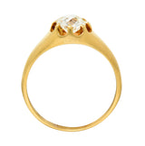 Victorian 0.78 CTW Old Mine Cut Diamond 18 Karat Yellow Gold Belcher Solitaire Engagement RingRings - Wilson's Estate Jewelry
