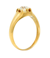 Victorian 0.78 CTW Old Mine Cut Diamond 18 Karat Yellow Gold Belcher Solitaire Engagement RingRings - Wilson's Estate Jewelry