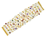 Marco Bicego Italian Multi-Gem Peridot Pearl 18 Karat Gold Paradise Strand Braceletbracelet - Wilson's Estate Jewelry